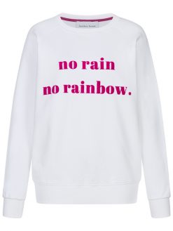 Sweatshirt no rain no rainbow in weiß
