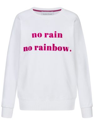 Sweatshirt no rain no rainbow in weiß