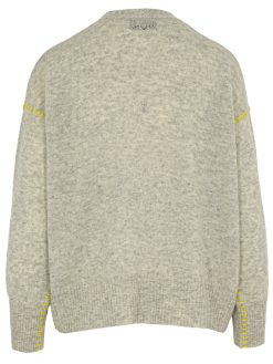 Alternative view of Kaschmir Strickjacke mit Kontrastnähten grau