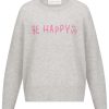 Kaschmir Pullover be happy Stickerei