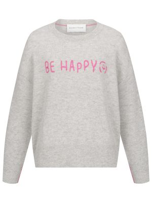 Kaschmir Pullover be happy Stickerei