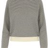 Kaschmir Pullover mit Streifen in grau-offwhite