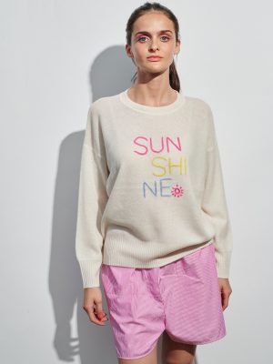 Kaschmir Pullover off-white Sunshine am Model