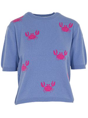 Pullover mit Krabben in blau