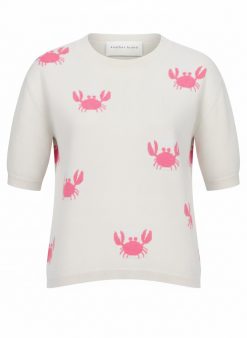 Pullover mit Krabben in off white