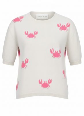 Pullover mit Krabben in off white