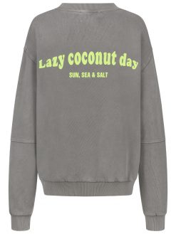 Sweatshirt Lazy Coconut grau Rückansicht
