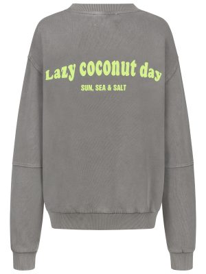 Sweatshirt Lazy Coconut grau Rückansicht