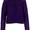 Kaschmir Strickjacke in Netz Optik lila