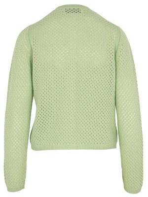 Kaschmir Strickjacke in Netz Optik mint Rückansicht