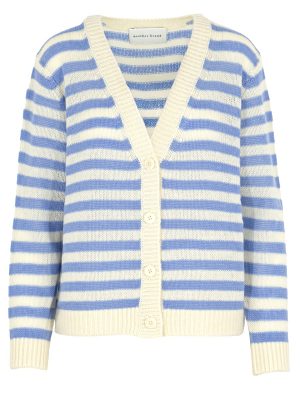 Cardigan mit Streifen in hellblau und cremeweiß