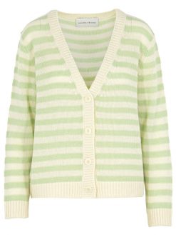 Cardigan mit Streifen in mint und cremeweiß