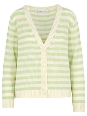 Cardigan mit Streifen in mint und cremeweiß