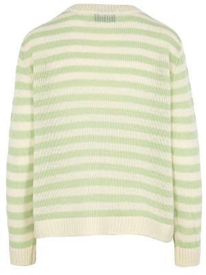 Cardigan mit Streifen in mint und cremeweiß Rückansicht