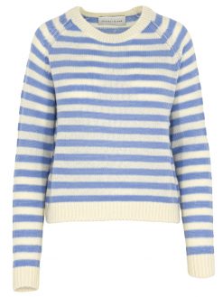 Ringelpullover in hellblau und cremeweiß