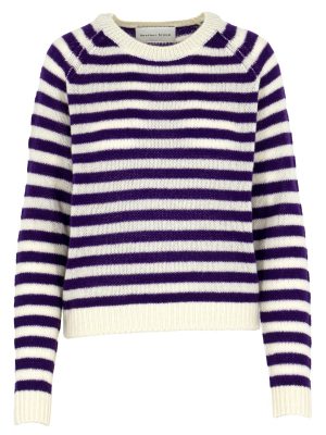 Ringelpullover in lila und cremeweiß