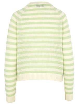 Ringelpullover in mint und cremeweiß Rückansicht