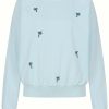 Sweatshirt mit Palmen blau Vorderansicht