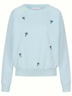 Sweatshirt mit Palmen blau Vorderansicht