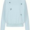 Sweatshirt mit Palmen blau Vorderansicht