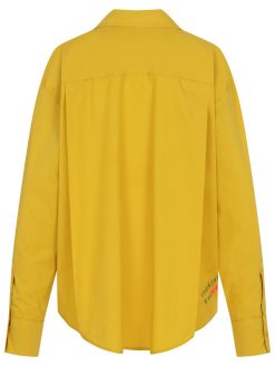 Popeline Bluse in lemon curry Rückansicht