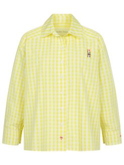 Popeline Bluse mit Karos in gelb