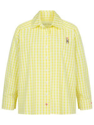 Popeline Bluse mit Karos in gelb