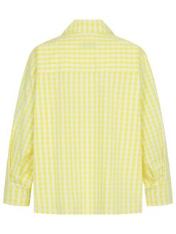 Popeline Bluse mit Karos in gelb Rückansicht