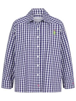 Popeline Bluse mit Karos in lila