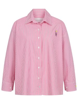 Popeline Bluse mit Streifen in rosa