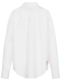 Popeline Bluse in weiß mit Palme Rückansicht