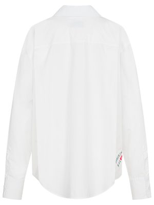 Popeline Bluse in weiß mit Palme Rückansicht
