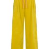 Lange Hose velour gelb Vorderansicht