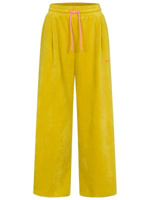 Lange Hose velour gelb Vorderansicht