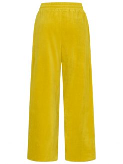 Lange Hose velour gelb Rückansicht