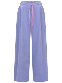 Lange Hose velour flieder Vorderansicht