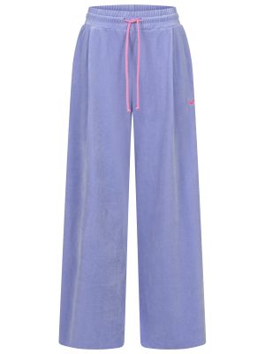 Lange Hose velour flieder Vorderansicht