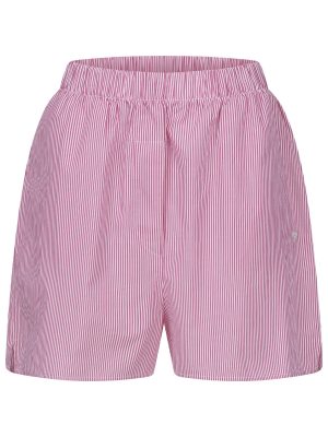 Gestreifte Popeline Shorts in Rosa