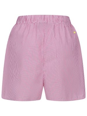 Gestreifte Popeline Shorts in Rosa Rückansicht