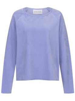 Sweatshirt Velour in flieder Vorderansicht