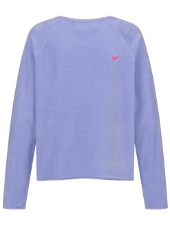 Sweatshirt Velour in flieder Rückansicht