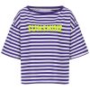 T-shirt mit lila Streifen und Sunshine flock