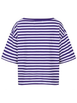 T-shirt mit lila Streifen und Sunshine flock Rückansicht