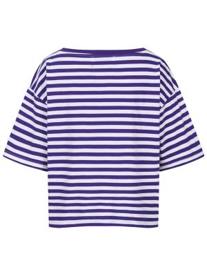 T-shirt mit lila Streifen und Sunshine flock Rückansicht