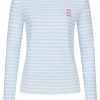 Rib Longsleeve hellblau-weiß mit Sunrise Stickerei