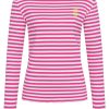 Rib Longsleeve pink-weiß