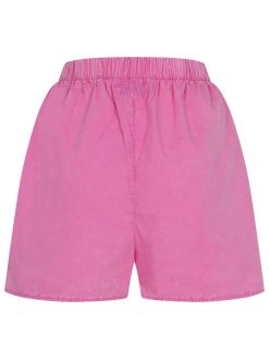 Popeline Shorts in fuchsia Rückansicht