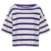 Kurzarm Sweatshirt mit Streifen in lila