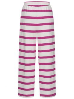 Lounge Hose mit Streifen in pink Rückansicht