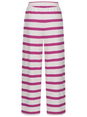 Lounge Hose mit Streifen in pink Rückansicht